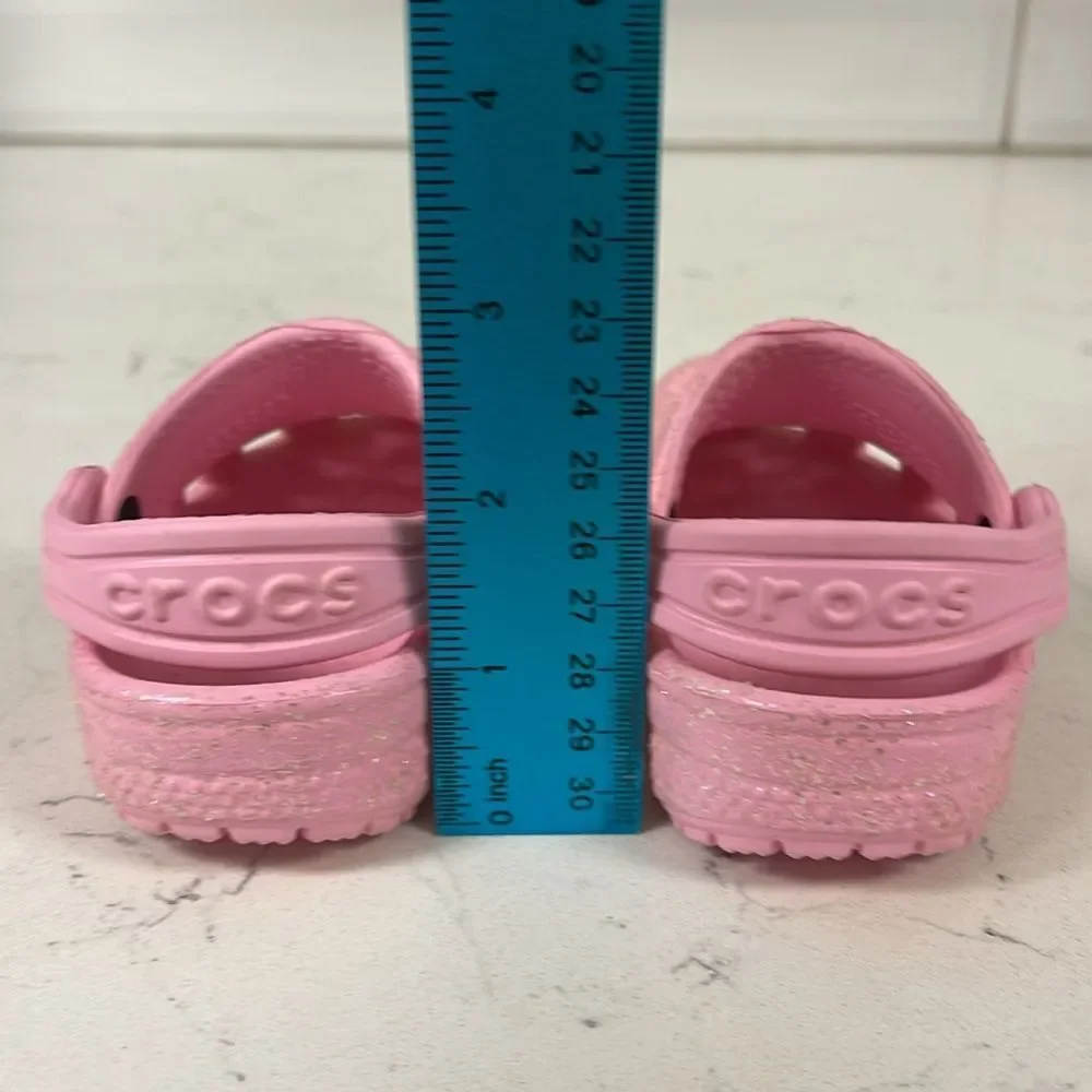 Crocs Littles Kids Pink Glitter Clogs - Pink Size 4 Unlined Glitter